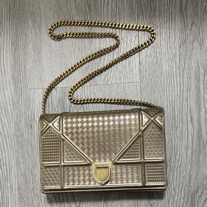 DIOR Diorama Gold Wallet on Chain Bag